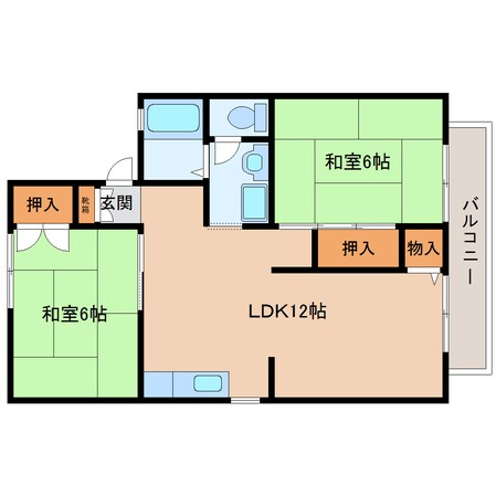 生駒駅 徒歩5分 2階の物件間取画像